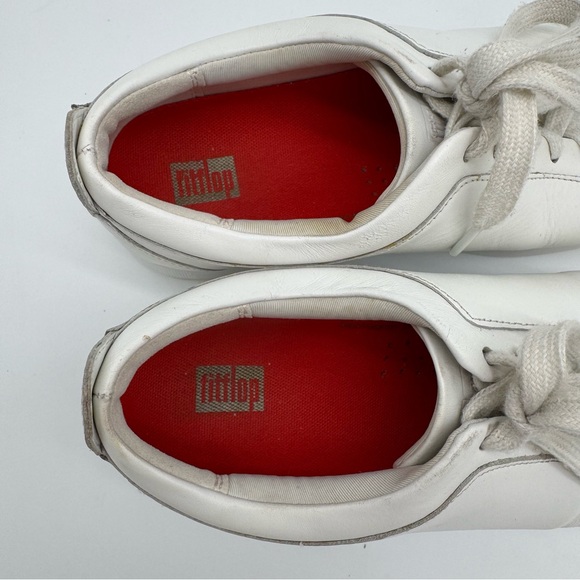 Fitflop Rally White Leather Lace Up Sneaker Size 8 - Picture 10 of 12